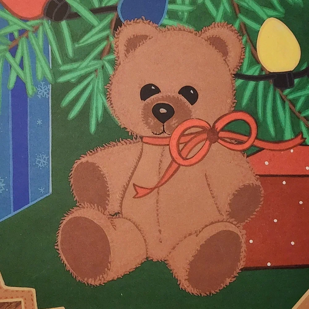 Set Of 8 Vintage 1985 Vinyl Christmas Ogtagonal Double-Sided Placemats Green Red